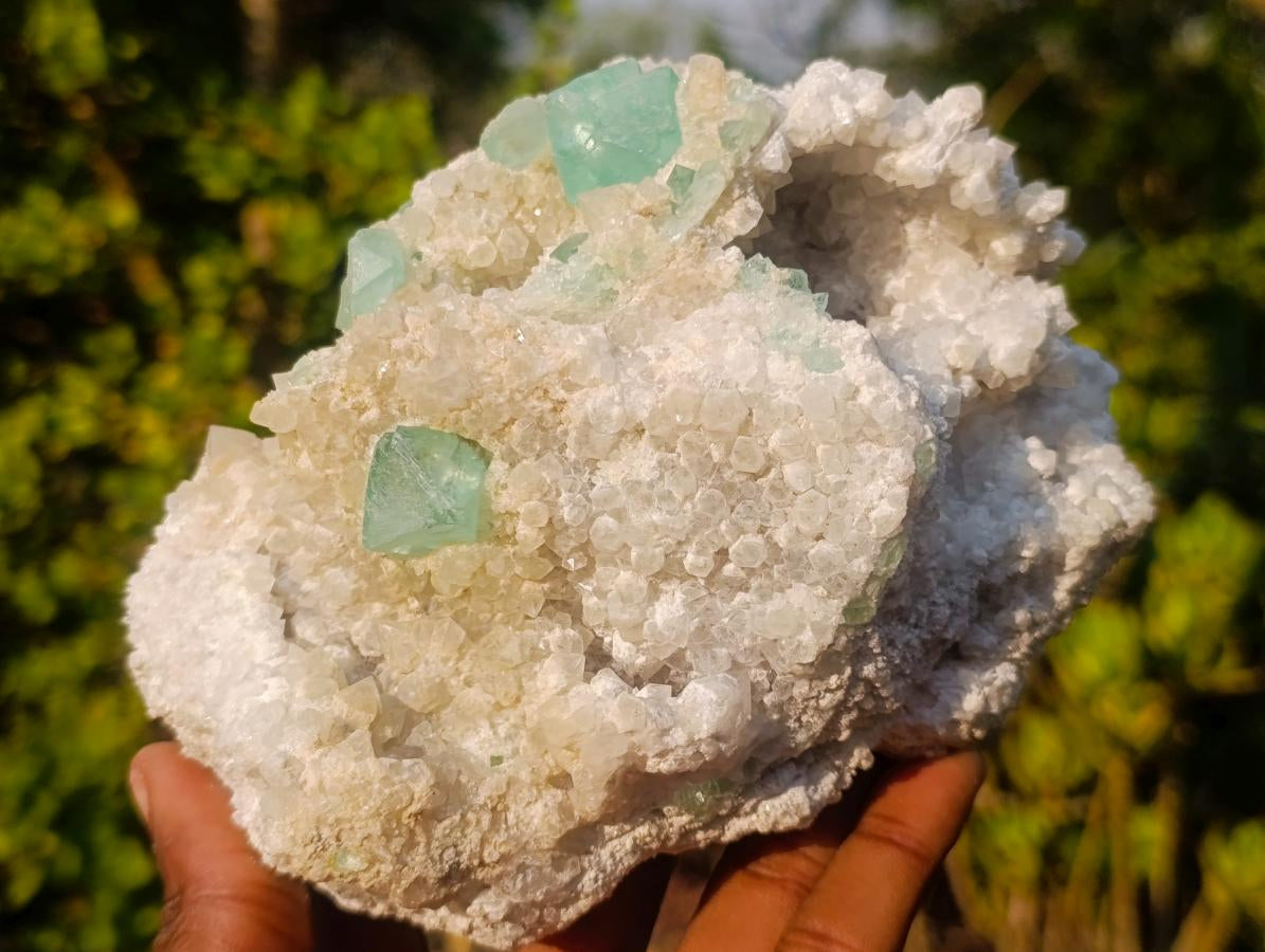 Natural Riemvasmaak Emerald Fluorite and Quartz Specimen x 1 From Riemvasmaak, South Africa