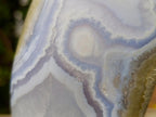 Polished and Natural Blue Lace Agate Standing Display Piece x 1 From Nsanje, Malawi