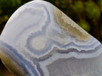 Polished and Natural Blue Lace Agate Standing Display Piece x 1 From Nsanje, Malawi