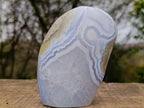 Polished and Natural Blue Lace Agate Standing Display Piece x 1 From Nsanje, Malawi