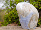 Polished and Natural Blue Lace Agate Standing Display Piece x 1 From Nsanje, Malawi