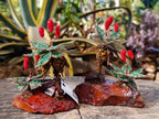Hand Made Pair of Gemstone Twin Aloe Stone Art Trees x 1 From South Africa