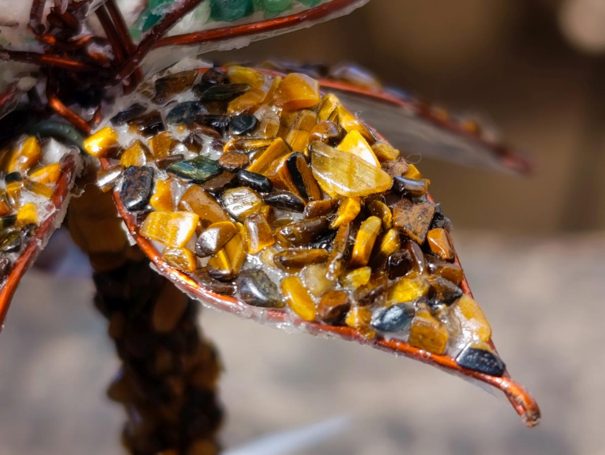 Hand Made Pair of Gemstone Twin Aloe Stone Art Trees x 1 From South Africa