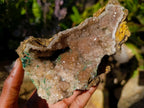 Natural Crystalline Smokey Quartz and Malachite in Dolomite Vug x 1 From Mindingi Mine, Congo