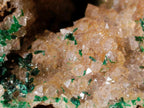 Natural Crystalline Smokey Quartz and Malachite in Dolomite Vug x 1 From Mindingi Mine, Congo