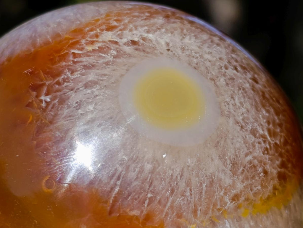 Polished Flower Carnelian Gemstone Sphere x 1 From Lemur Island, Madagascar