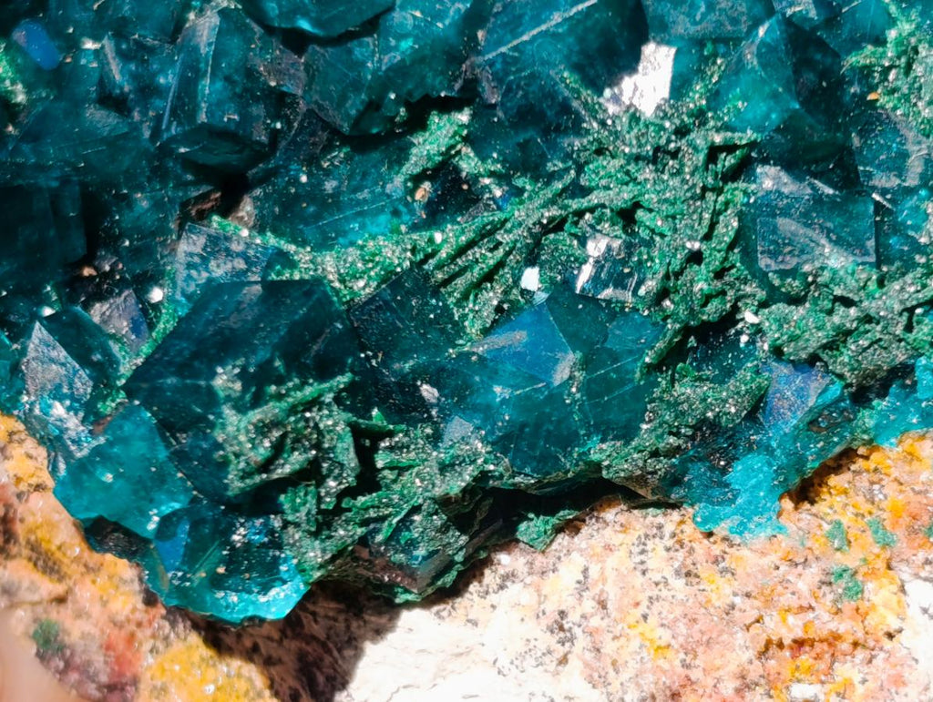 Natural Cabinet Size Dioptase Specimen on a Dolomite Matrix x 1 From Mashamba East, Congo