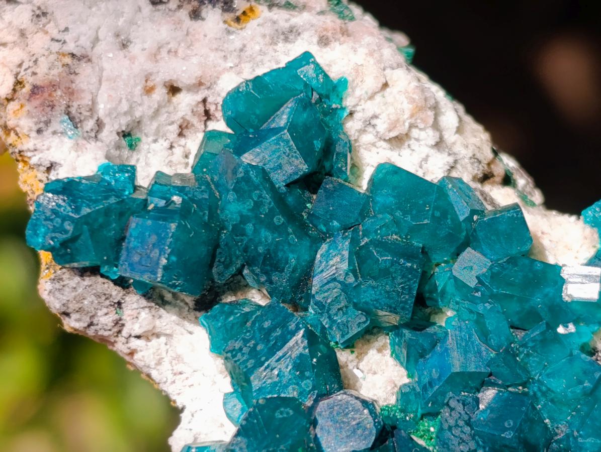 Natural Cabinet Size Dioptase Specimen on a Dolomite Matrix x 1 From Mashamba East, Congo