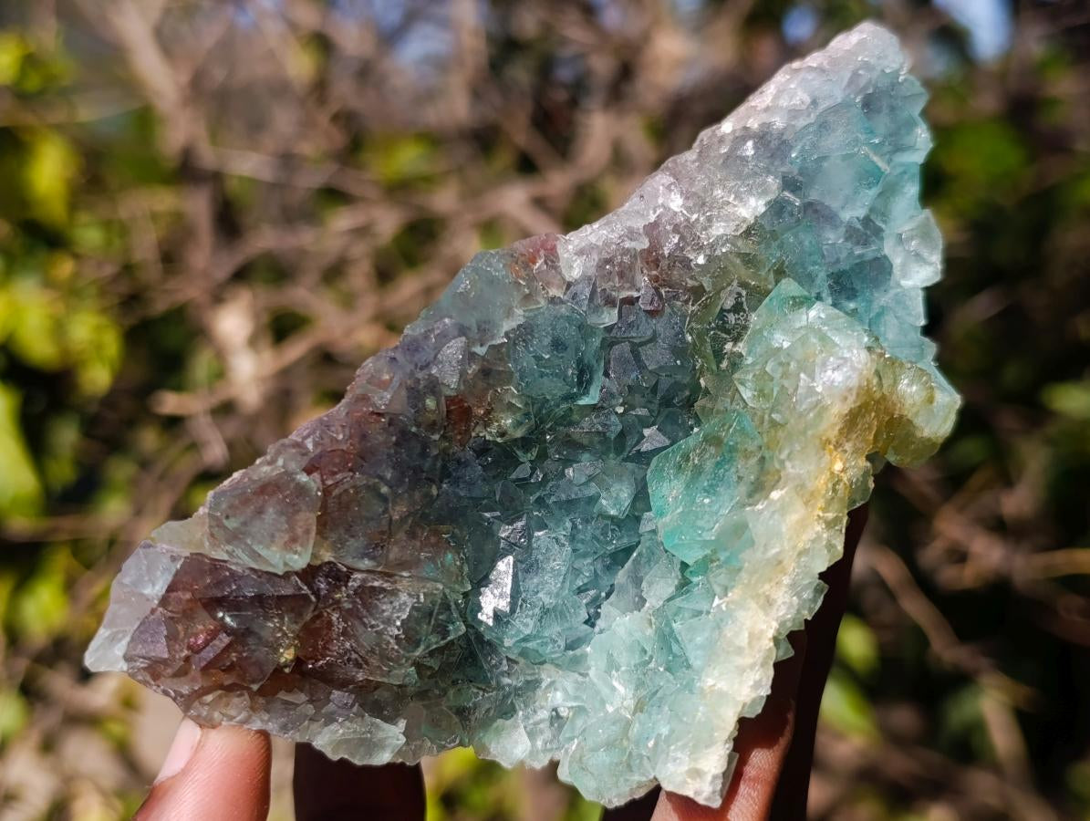 Natural Cabinet Size Riemvasmaak Bipyramidal Green Fluorite Specimen x 1 From Riemvasmaak, South Africa
