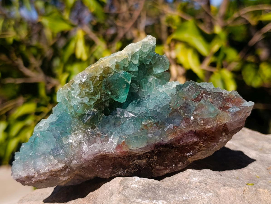 Natural Cabinet Size Riemvasmaak Bipyramidal Green Fluorite Specimen x 1 From Riemvasmaak, South Africa