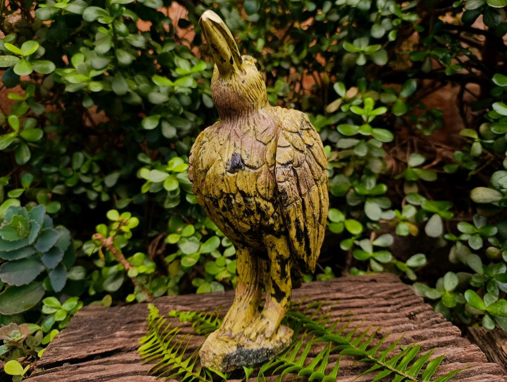 Hand Made Large Leopard Stone Raven Carving x 1 From Nyanga, Zimbabwe