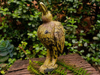 Hand Made Large Leopard Stone Raven Carving x 1 From Nyanga, Zimbabwe