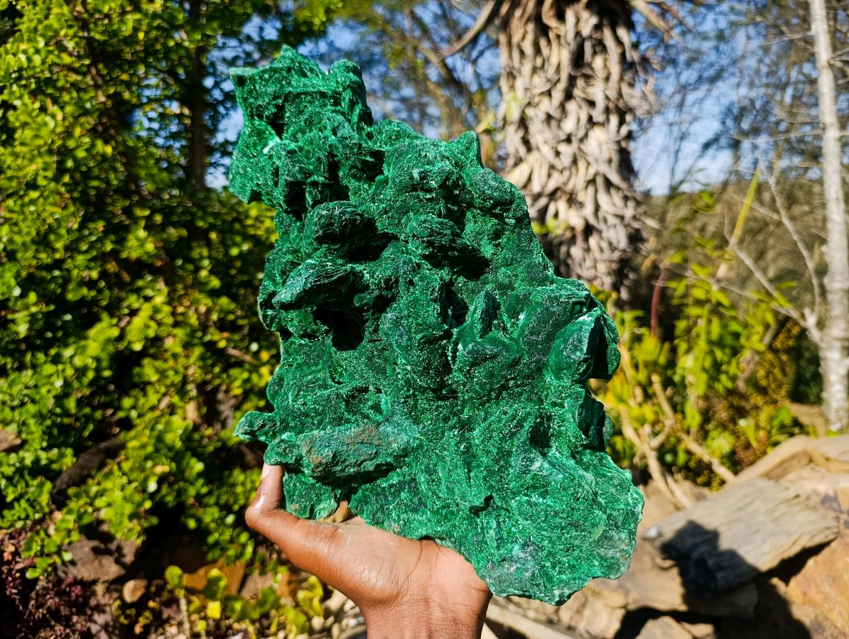 Natural XL Velvet Silky Malachite Specimen x 1 From Kasompe, Congo