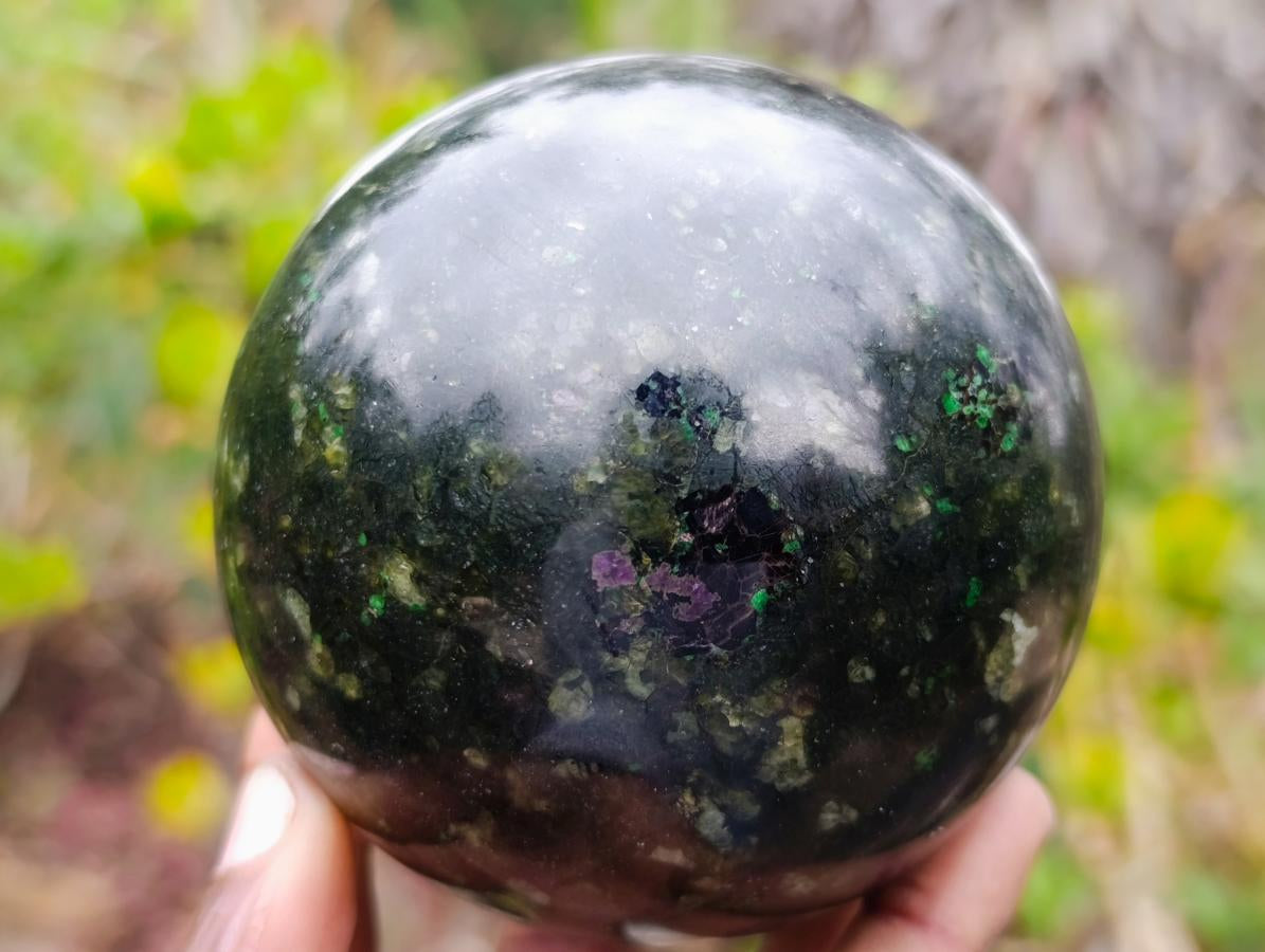 Polished Super Rare Pyroxene Phlogopite Sphere x 1 From Kimberly, South Africa