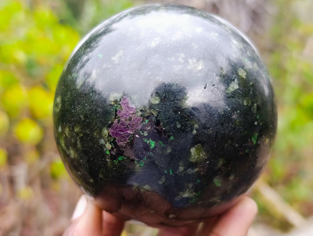 Polished Super Rare Pyroxene Phlogopite Sphere x 1 From Kimberly, South Africa