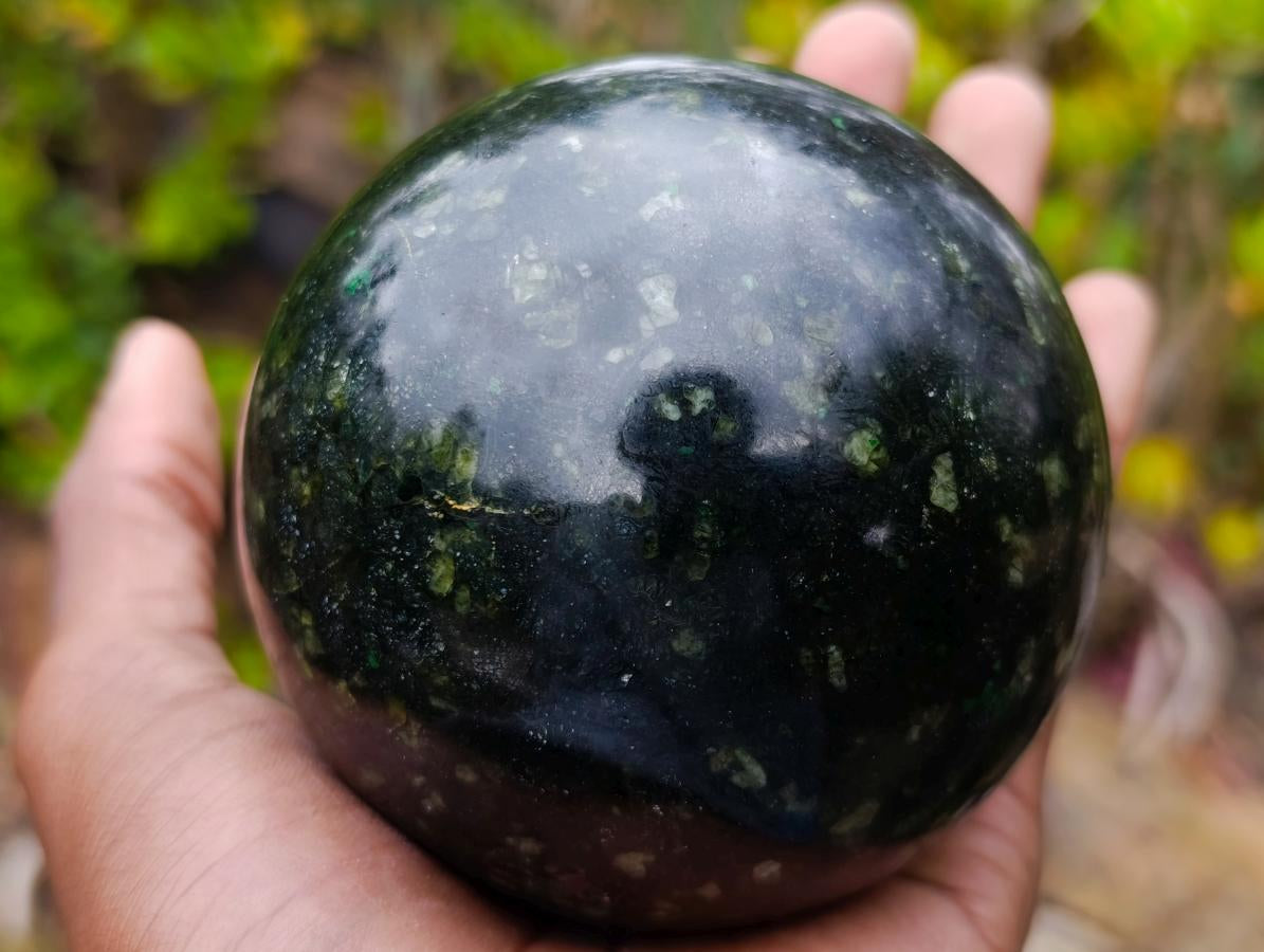 Polished Super Rare Pyroxene Phlogopite Sphere x 1 From Kimberly, South Africa