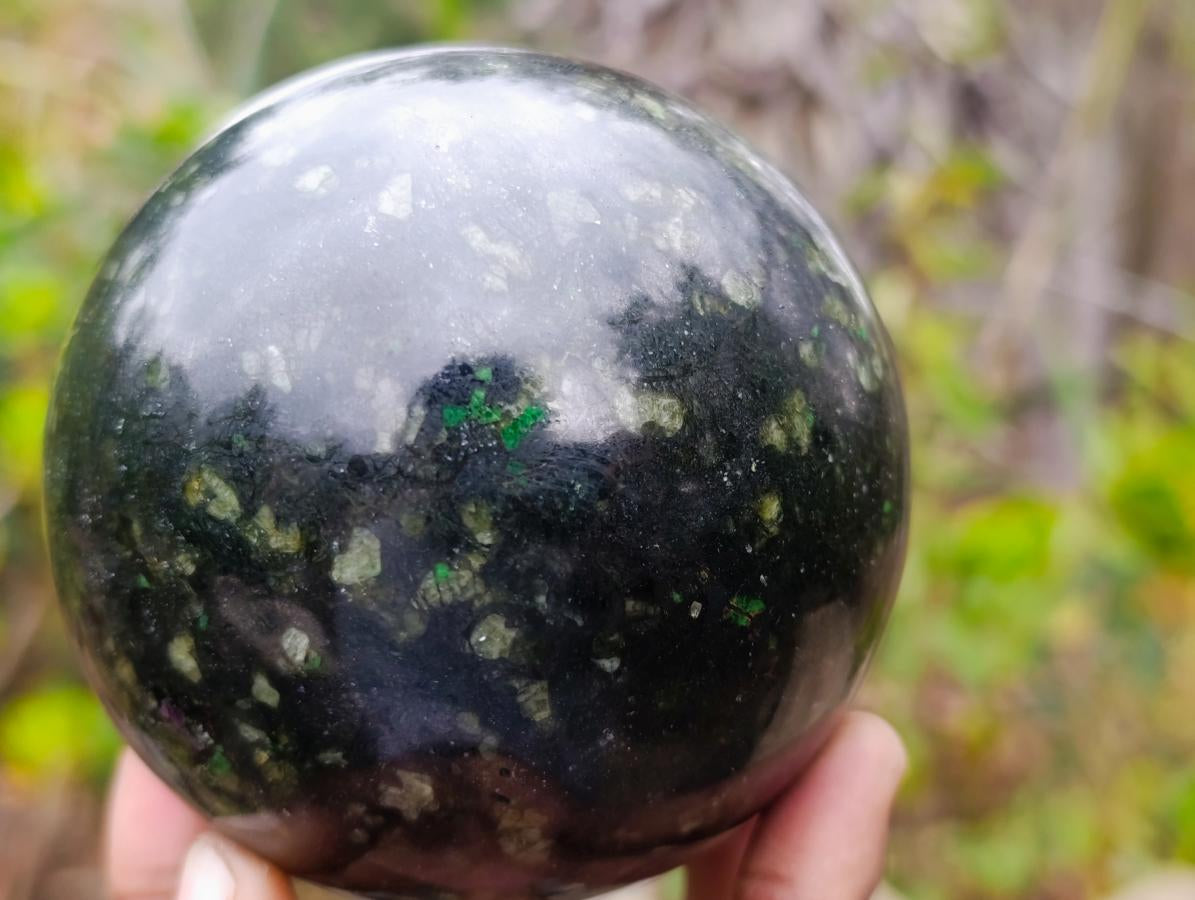 Polished Super Rare Pyroxene Phlogopite Sphere x 1 From Kimberly, South Africa