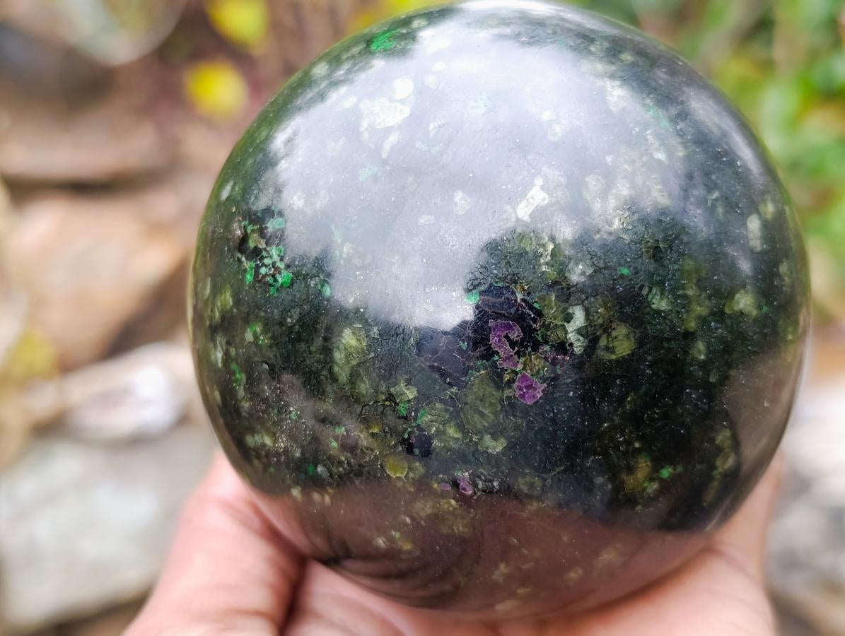 Polished Super Rare Pyroxene Phlogopite Sphere x 1 From Kimberly, South Africa