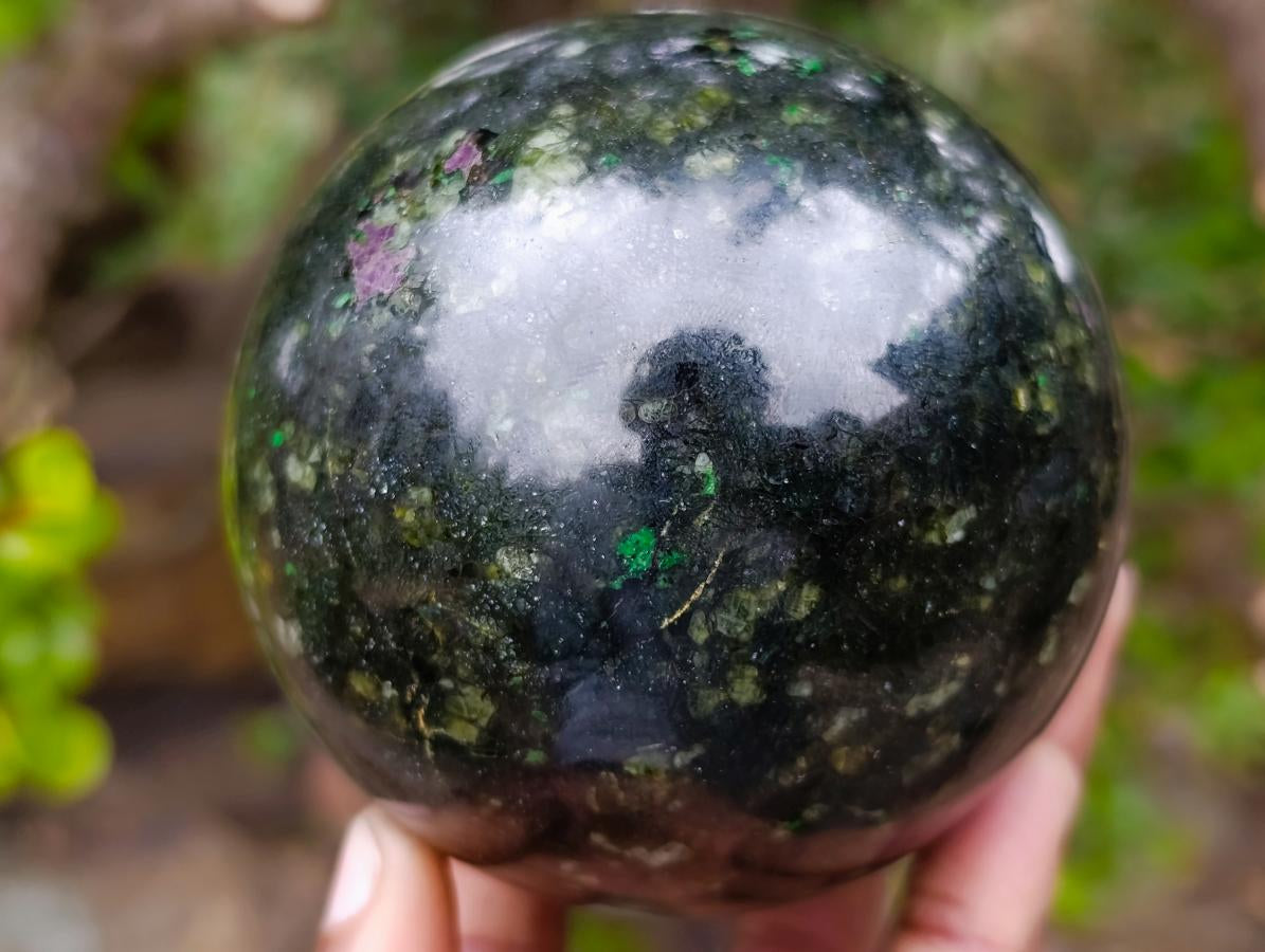 Polished Super Rare Pyroxene Phlogopite Sphere x 1 From Kimberly, South Africa