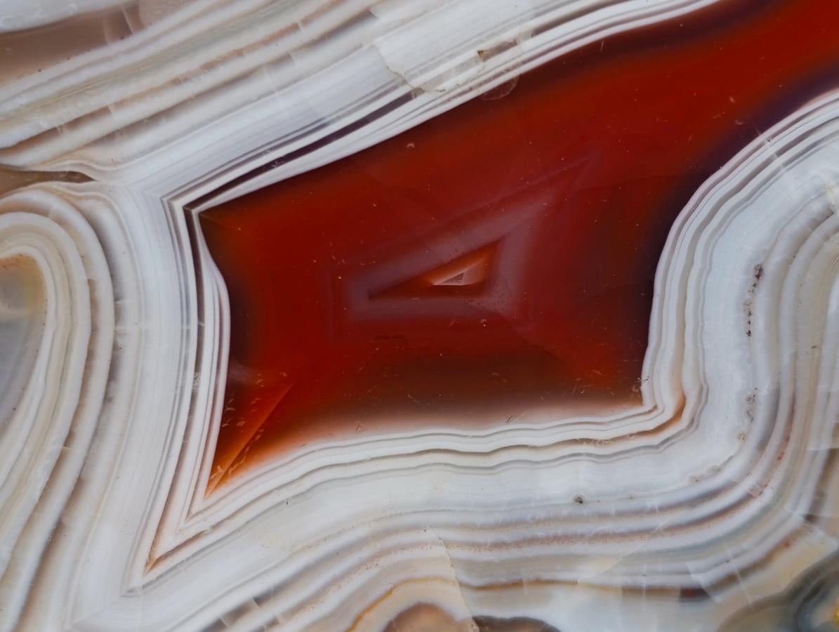 Polished One Side Red Shashe River Agate Nodule x 1 From Shashe River, Zimbabwe
