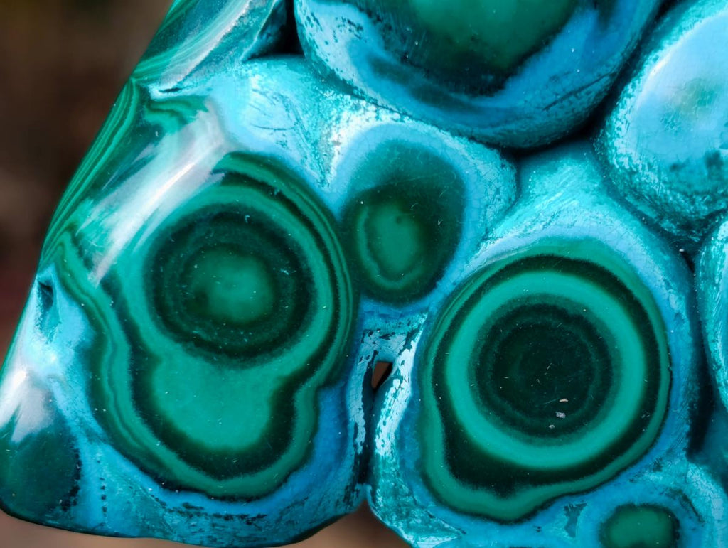 Polished "Eye" Ring Patterned Malacolla Free Form x 1 From Kulukuluku, Congo