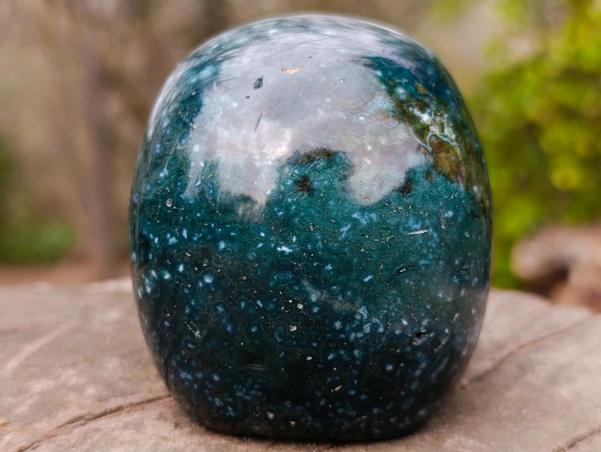 Polished Ocean Jasper Gemstone Skull Carving x 1 From Madagascar