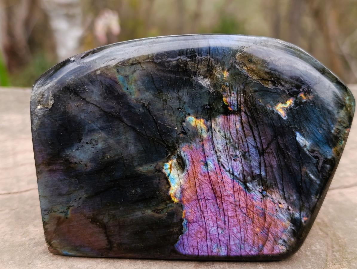 Polished Purple Flash Labradorite Standing Display Piece x 1 From Tulear, Madagascar