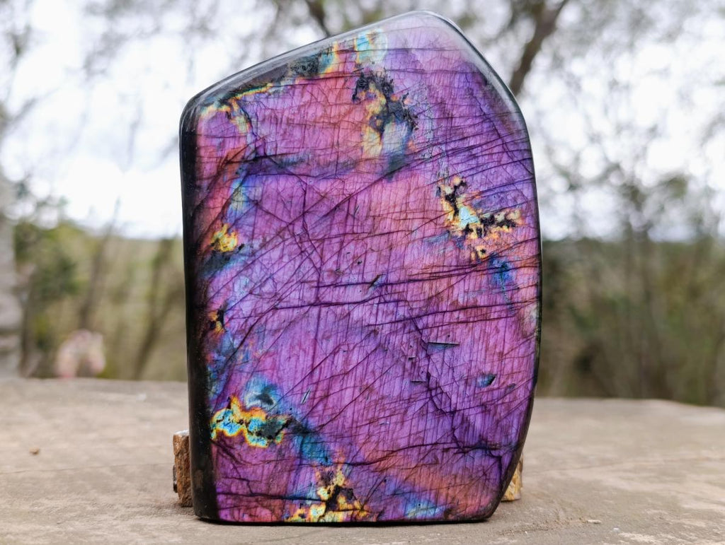 Polished Purple Flash Labradorite Standing Display Piece x 1 From Tulear, Madagascar