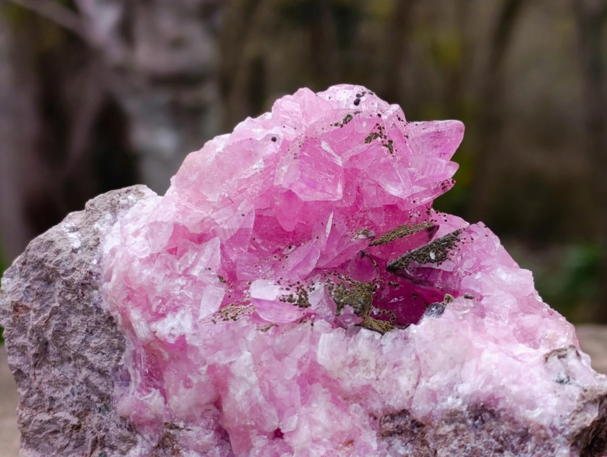 Natural Cabinet Size Super Rare Rhodocalcite with Kolwezite Specimen on a Dolomite Matrix x 1 From Mashamba West Mine, Congo