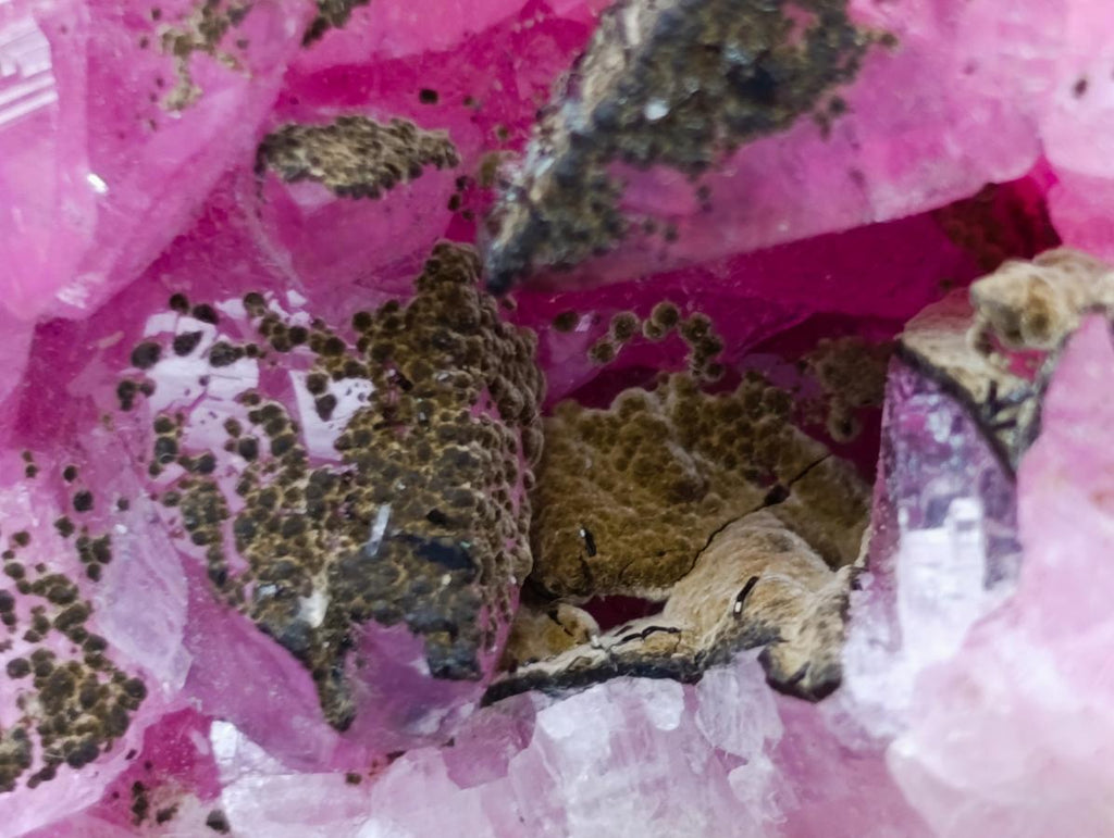 Natural Cabinet Size Super Rare Rhodocalcite with Kolwezite Specimen on a Dolomite Matrix x 1 From Mashamba West Mine, Congo