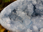 Polished and Natural Blue Celestite Geode Standing Display Piece x 1 From Sakoany Madagascar