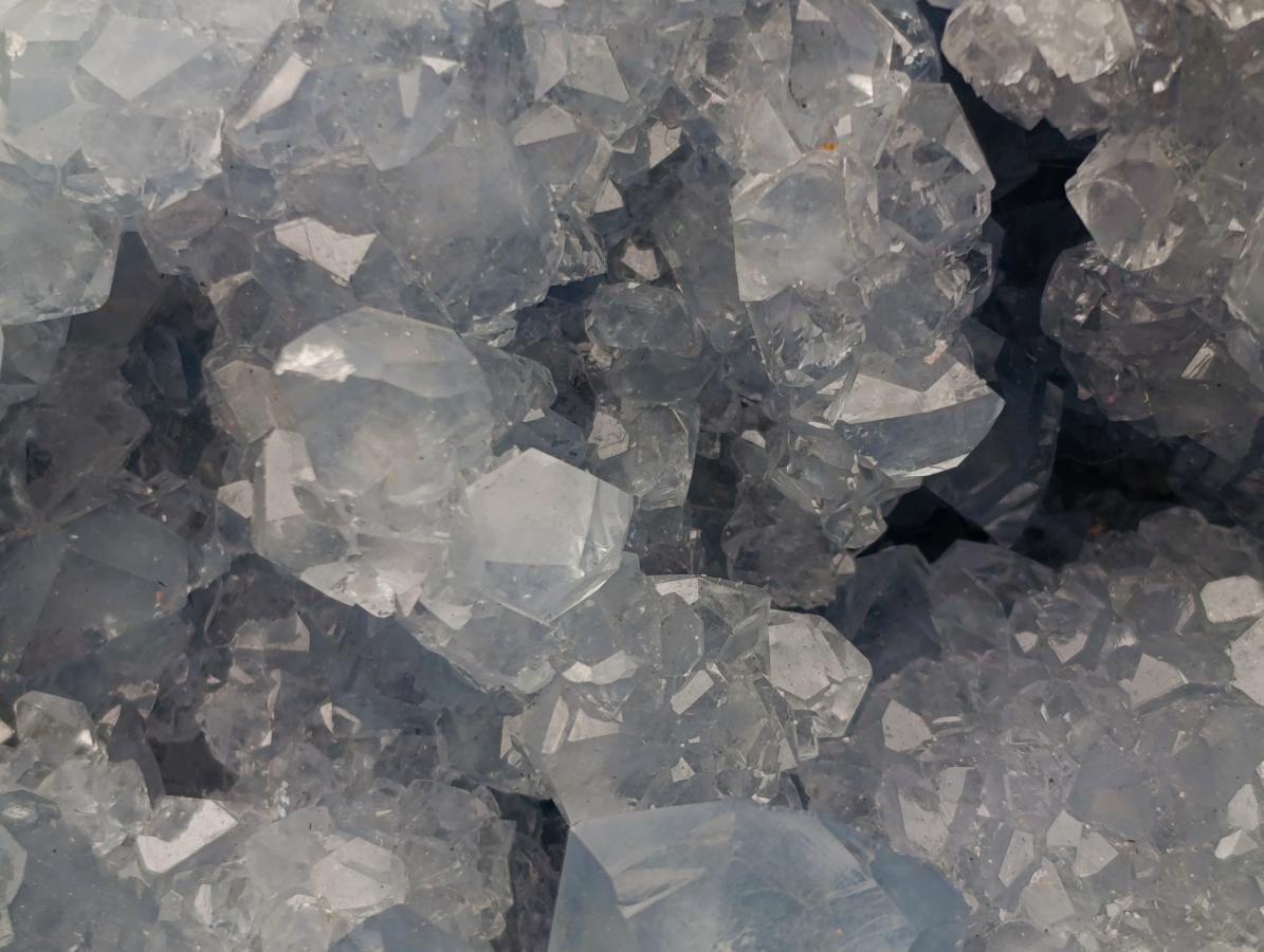 Polished and Natural Blue Celestite Geode Standing Display Piece x 1 From Sakoany Madagascar