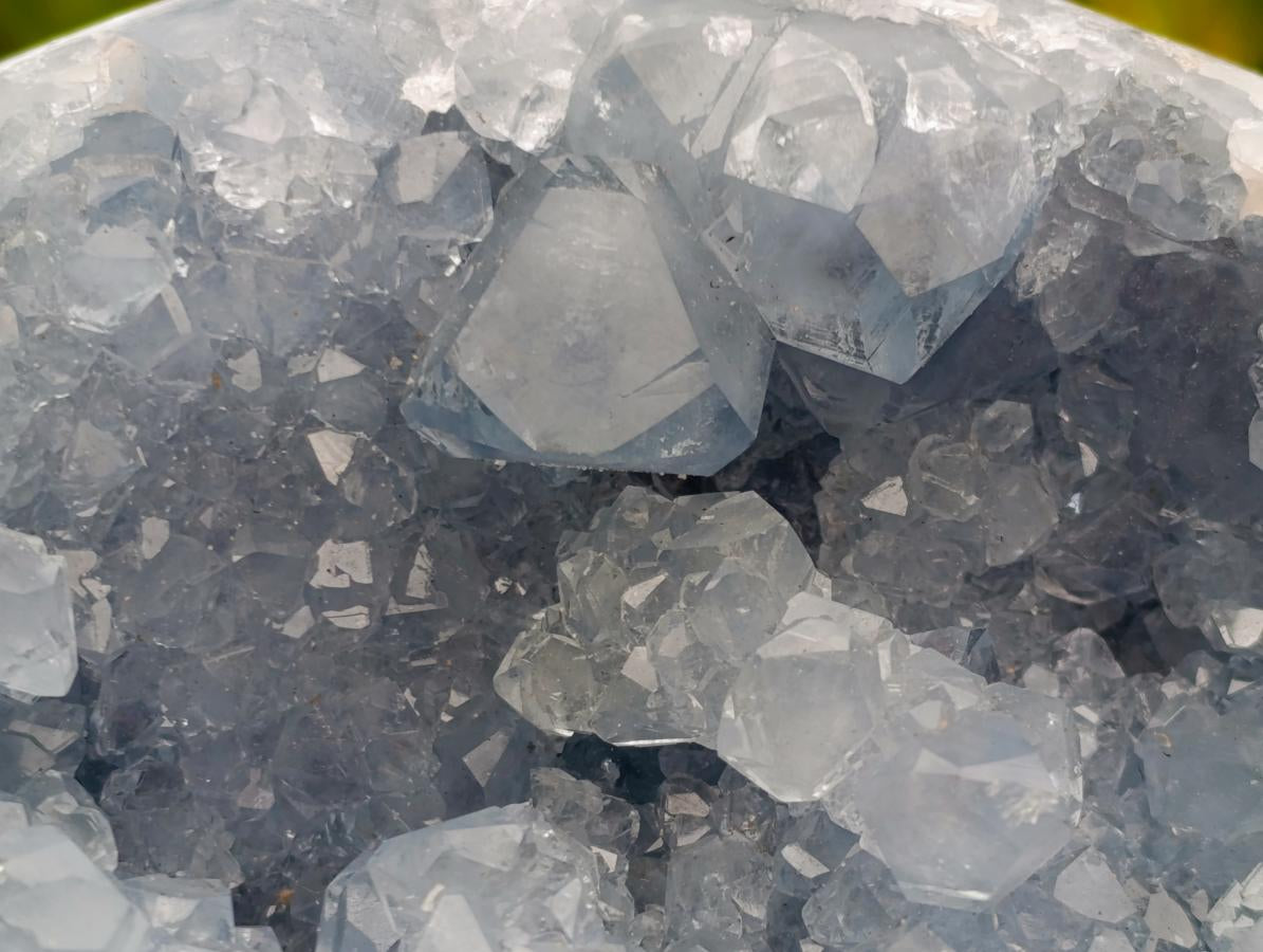 Polished and Natural Blue Celestite Geode Standing Display Piece x 1 From Sakoany Madagascar