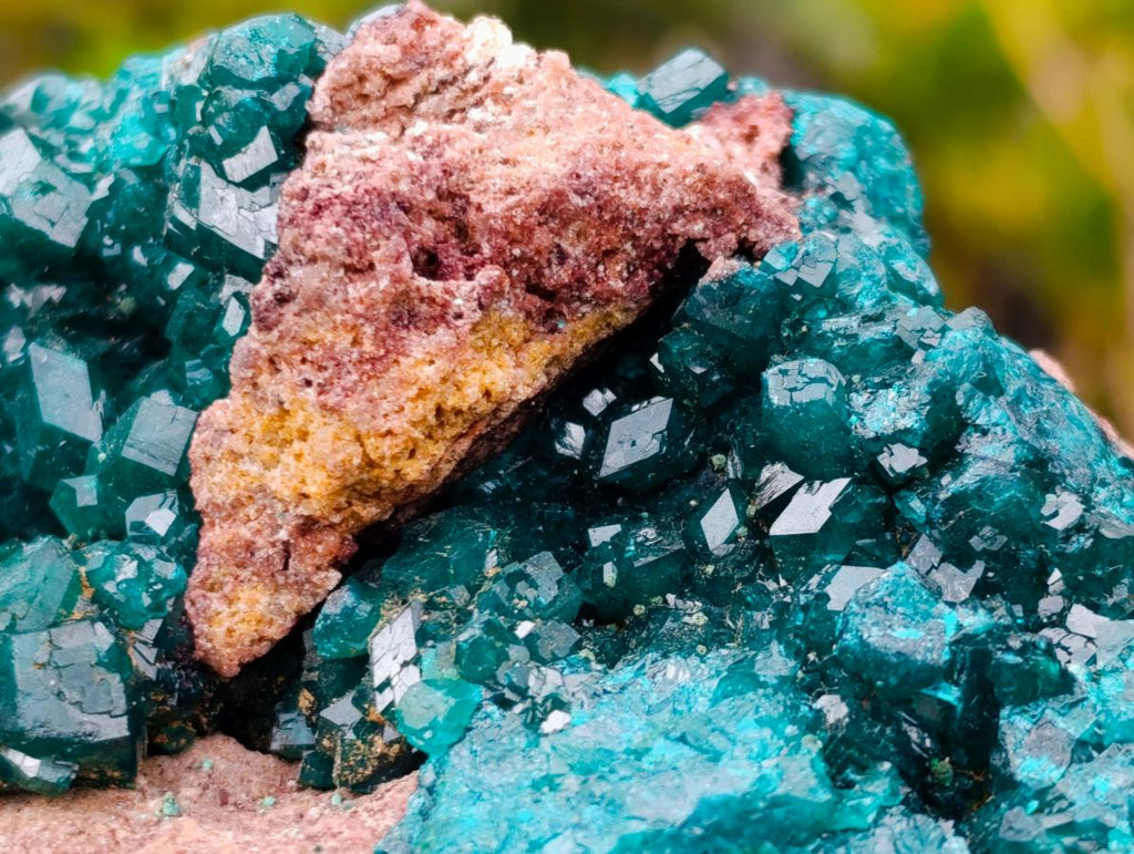 Natural Large Cabinet Size Dioptase Specimen on a Dolomite Matrix x 1 From Mashamba East, Congo