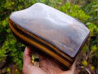 Polished Large Highly Chatoyant Golden Tigers Eye Standing Display Piece x 1 From South Africa
