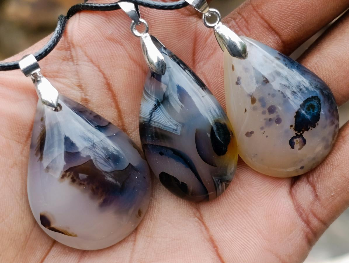 Hand Made Dendritic Agate Necklace - Sold Per Piece - From Madagascar