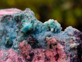 Natural Drusy Coated Chrysocolla and Salrose on Dolomite x 1 From Kakanda, Congo
