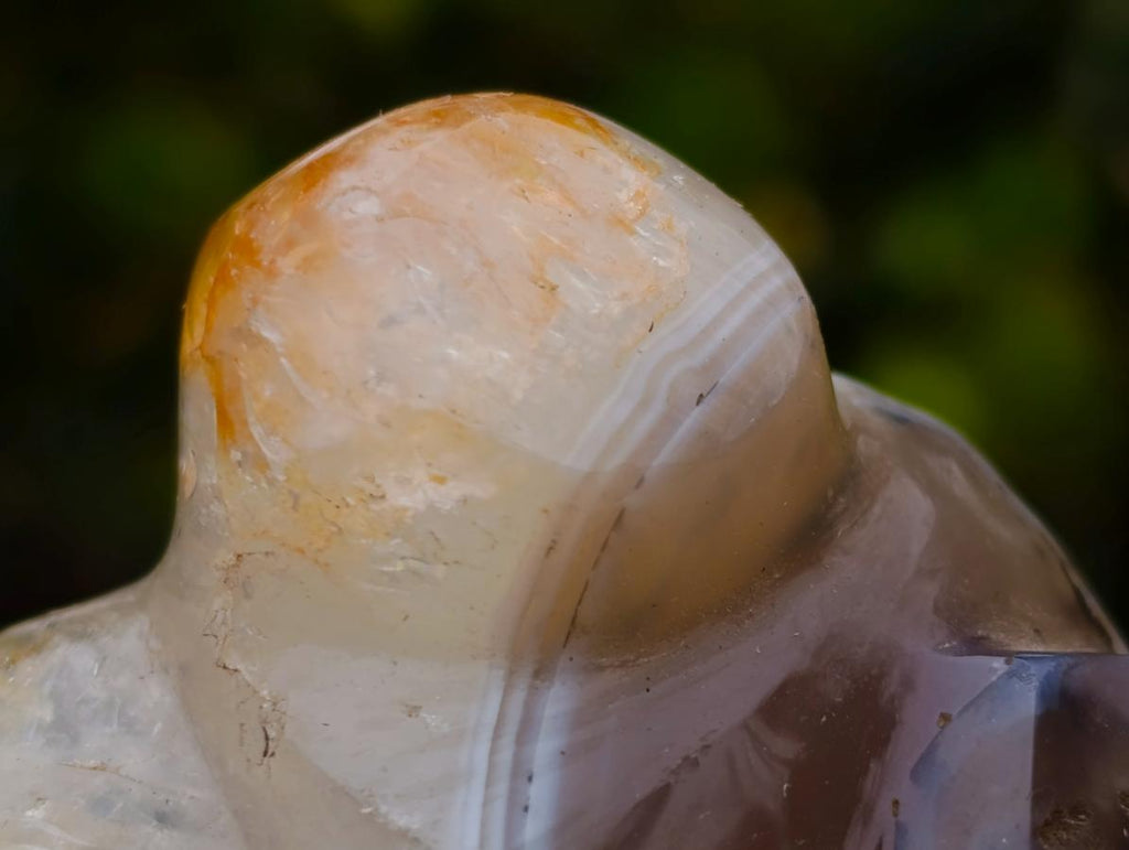 Hand Made Banded Agate Clear Winged Angel Sculpture x 1 From Moralambo, Madagascar