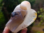 Hand Made Banded Agate Clear Winged Angel Sculpture x 1 From Moralambo, Madagascar