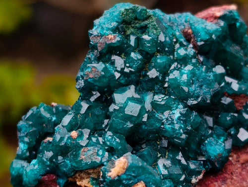 Natural Dioptase Specimen on a Dolomite Matrix x 1 From Mashamba East, Congo
