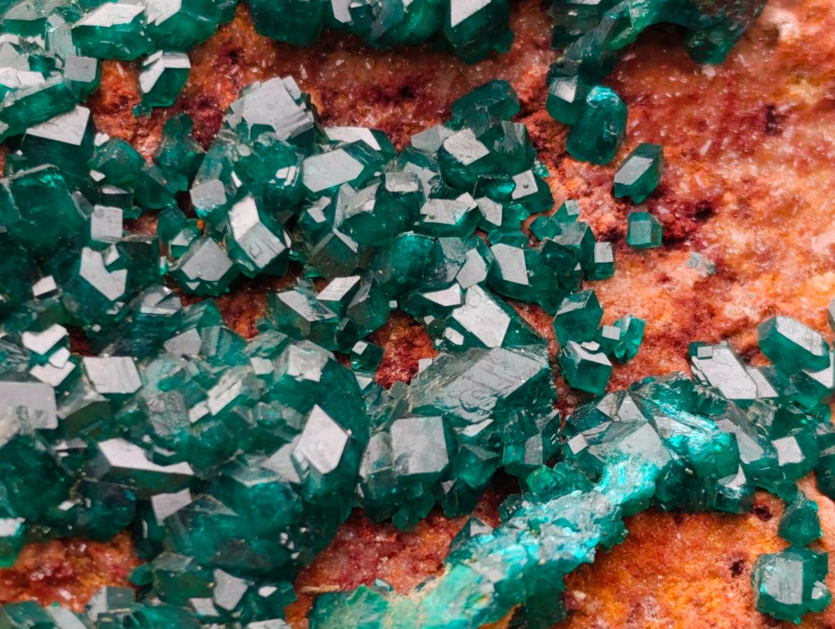 Natural Cabinet Size Dioptase Specimen on a Dolomite Matrix x 1 From Mashamba East Mine, Congo