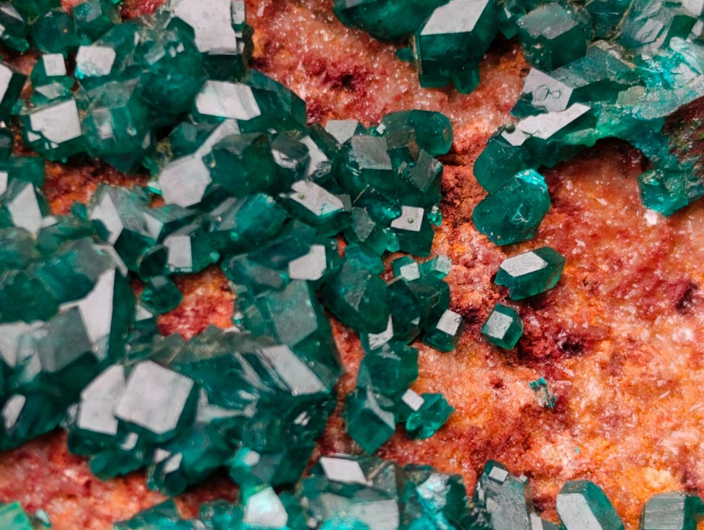 Natural Cabinet Size Dioptase Specimen on a Dolomite Matrix x 1 From Mashamba East Mine, Congo