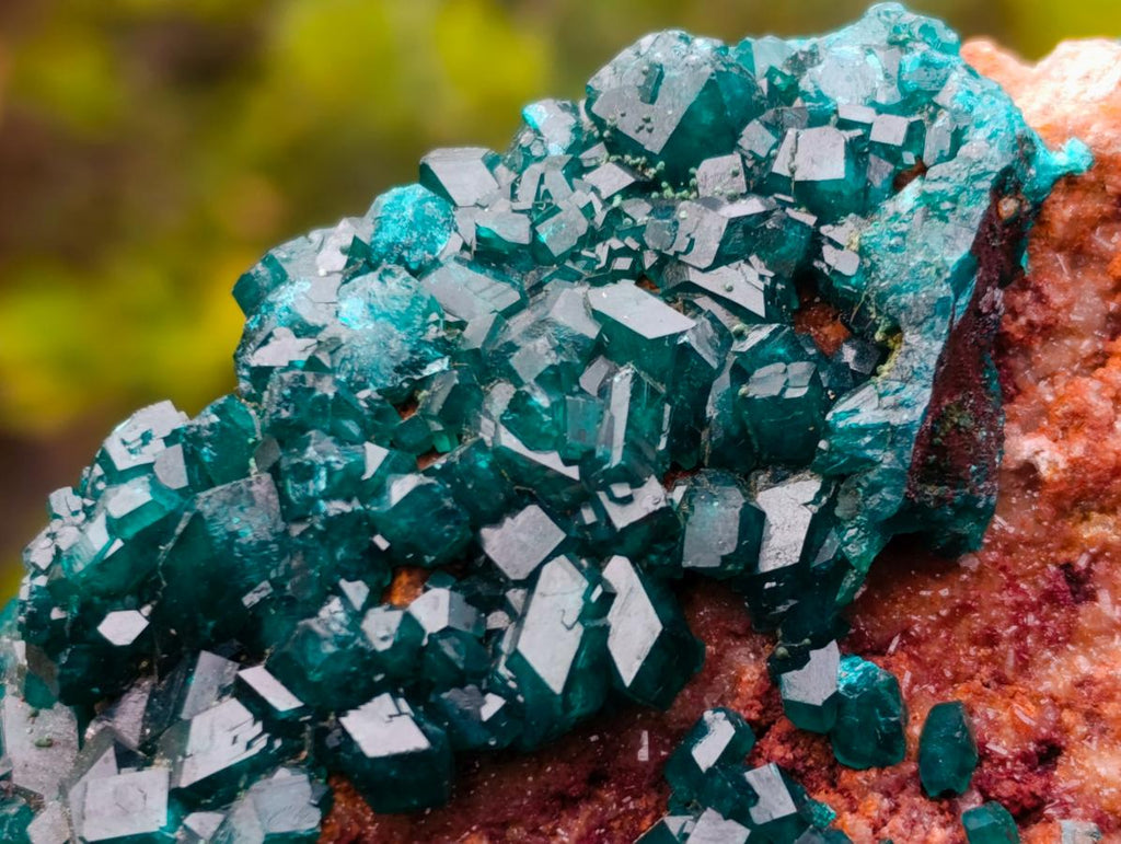 Natural Cabinet Size Dioptase Specimen on a Dolomite Matrix x 1 From Mashamba East Mine, Congo
