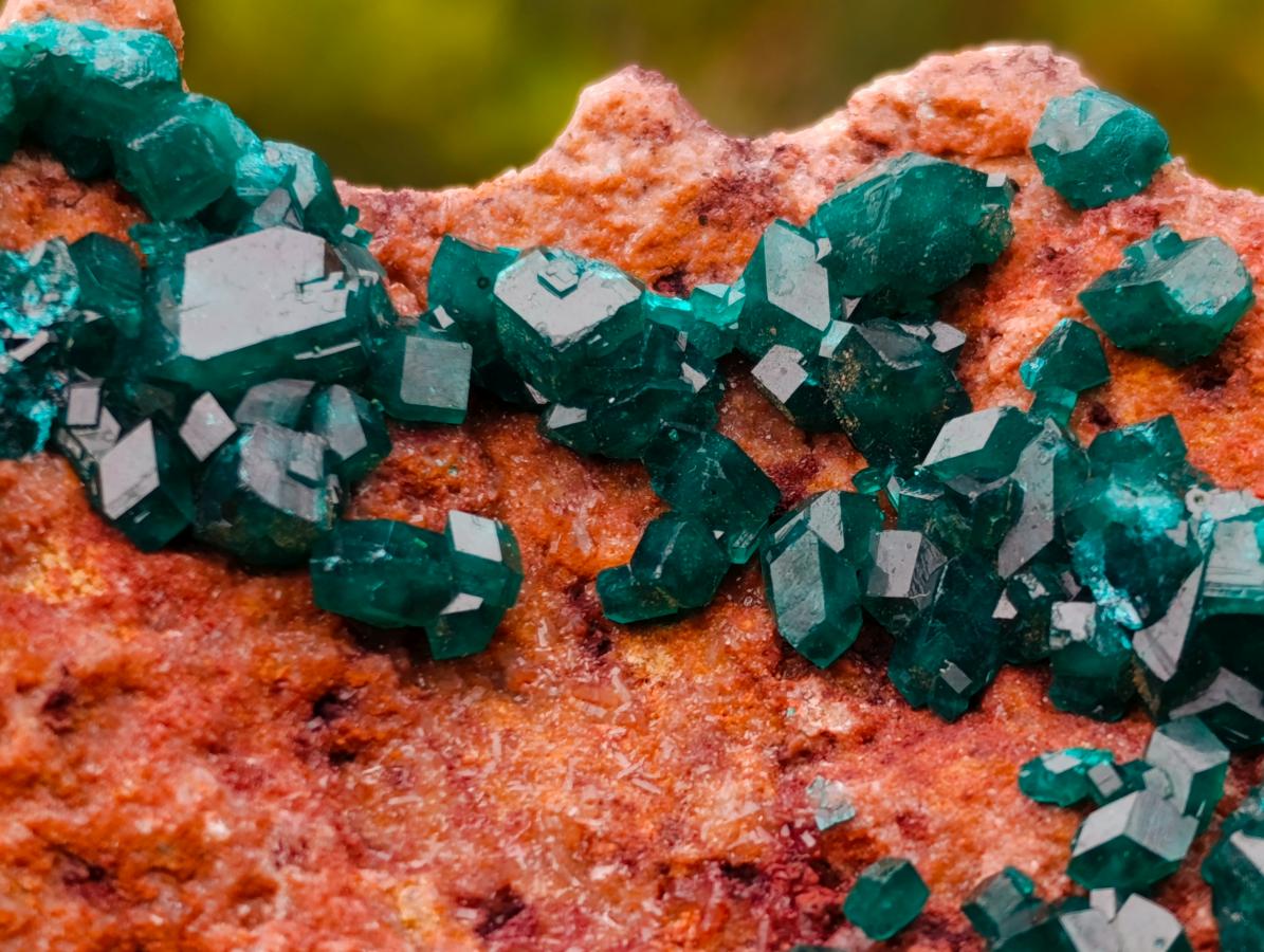 Natural Cabinet Size Dioptase Specimen on a Dolomite Matrix x 1 From Mashamba East Mine, Congo