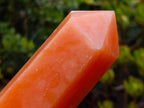 Polished Orange Twist Calcite Display Crystal x 1 From Madagascar