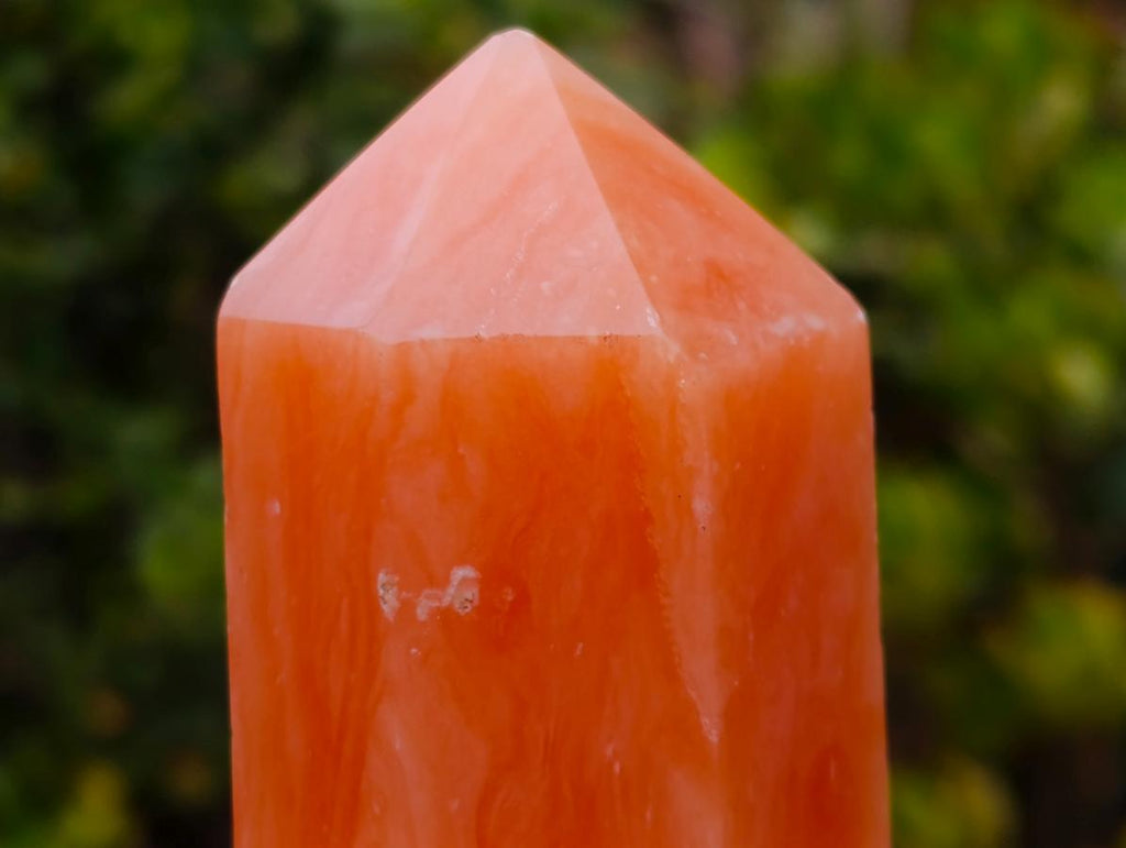 Polished Orange Twist Calcite Display Crystal x 1 From Madagascar