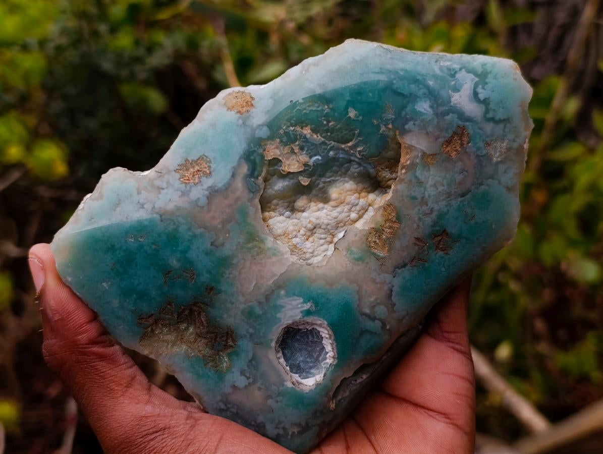 Polished One Side Mtorolite Emerald Chrysoprase Slice x 1 From Mutorashanga, Zimbabwe