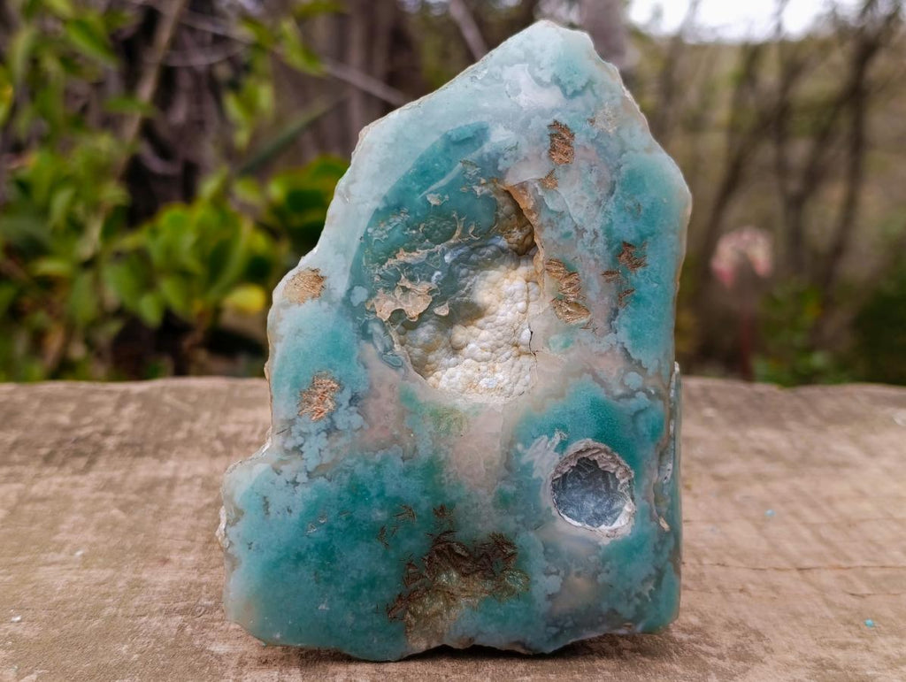 Polished One Side Mtorolite Emerald Chrysoprase Slice x 1 From Mutorashanga, Zimbabwe