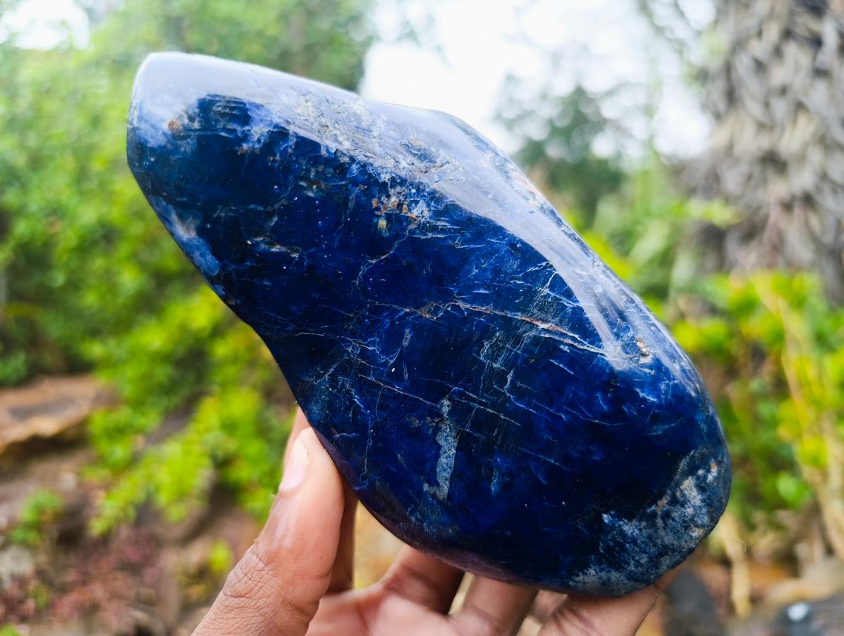 Polished Super Rare Deep Blue Dumortierite Standing Display Piece x 1 From Madagascar