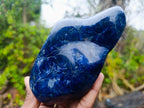 Polished Super Rare Deep Blue Dumortierite Standing Display Piece x 1 From Madagascar